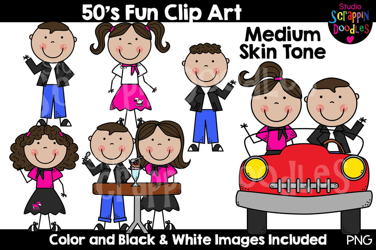 Fifties Fun Kids Clip Art