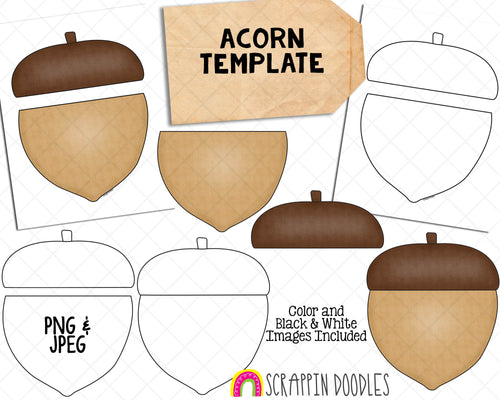 Acorn Template - Printable Acorn Pieces - Papercraft Templates