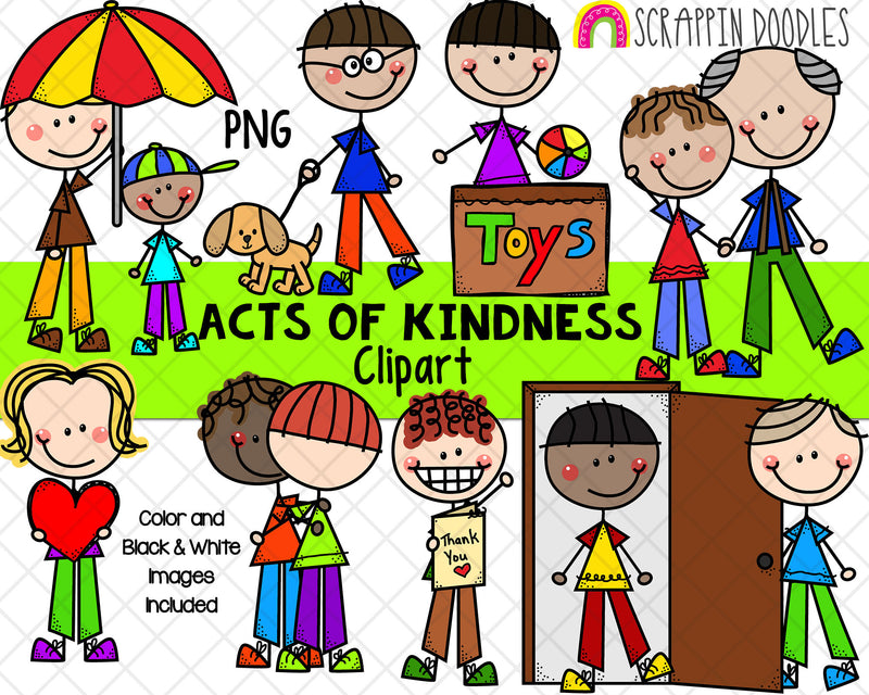 Doodle Kids Clipart Bundle - Doodle Boys and Girls Bundle 1