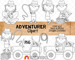 Adventurer ClipArt - Jeep Adventure - Jungle Jeep - Explorer - Treasure Hunter - Commercial Use PNG Sublimation