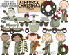 Christmas Air Force ClipArt - Airforce Holiday Army Graphics - Commercial Use PNG