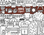 BBQ ClipArt -Barbecue Clipart - Picnic Clipart - Backyard Cookout