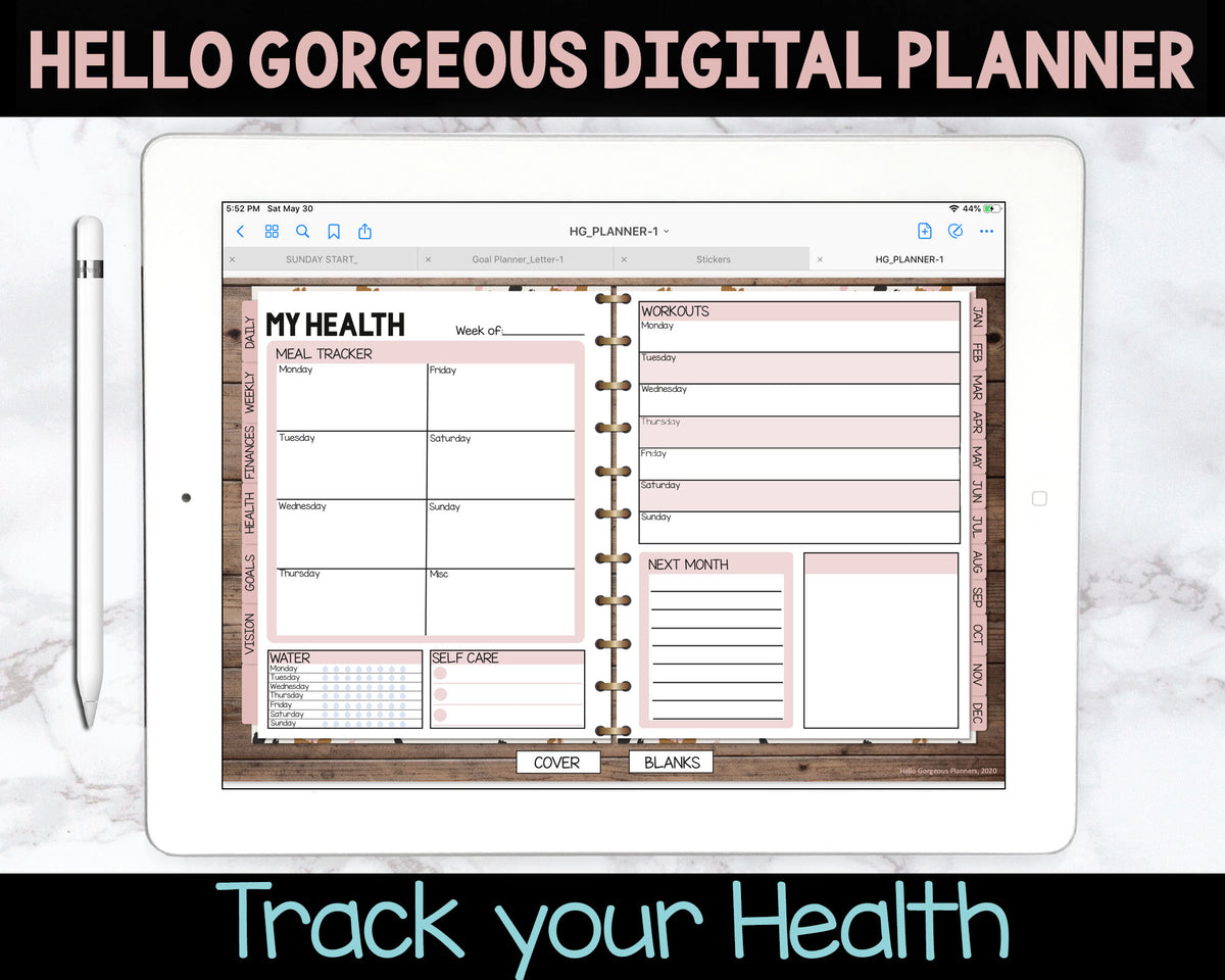 Hello Gorgeous Animal Print Digital Planner - Leopard Print - Undated Instant Download