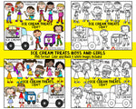 Doodle Kids Clipart Bundle - Doodle Boys and Girls Bundle 1