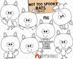 Not Too Spooky Bat ClipArt Bundle - Cute Bat Clipart - Vampire Bats - Flying Bats - Bat Patterns - Commercial Use PNG