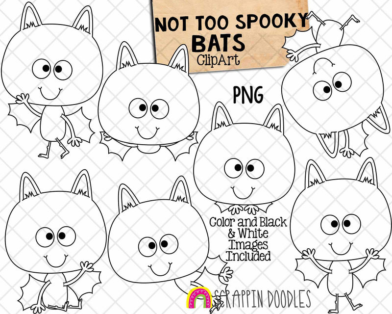 Bat ClipArt - Cute Bat Clipart - Vampire Bats - Flying Bats - Bat Patterns - Commercial Use PNG