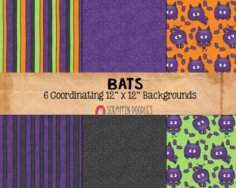 Bat ClipArt - Cute Bat Clipart - Vampire Bats - Flying Bats - Bat Patterns - Commercial Use PNG
