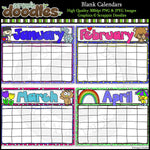 Blank Year Round Calendars - 4 Styles to Choose From