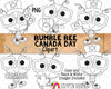 Bumble Bee Canada Day ClipArt - Commercial Use - Sublimation - Hand Drawn PNG