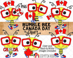 Bumble Bee Canada Day ClipArt - Commercial Use - Sublimation - Hand Drawn PNG
