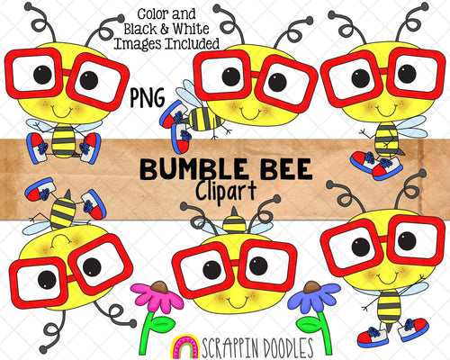 Bumble Bee ClipArt - Commercial Use - Sublimation - Hand Drawn PNG