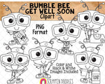 Bumble Bee Get Well Soon ClipArt - Commercial Use - Sublimation - Hand Drawn PNG