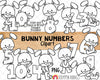 Bunny Holding Numbers Clip Art - Commercial Use PNG