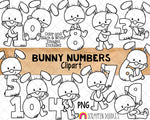 Bunny Holding Numbers Clip Art - Commercial Use PNG