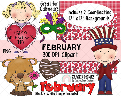 February Calendar ClipArt