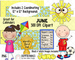 Calendar ClipArt - June Bulletin Board - June ClipArt - Fathers Day ClipArt - Holiday ClipArt - Digital Stickers - Summer ClipArt - Soccer