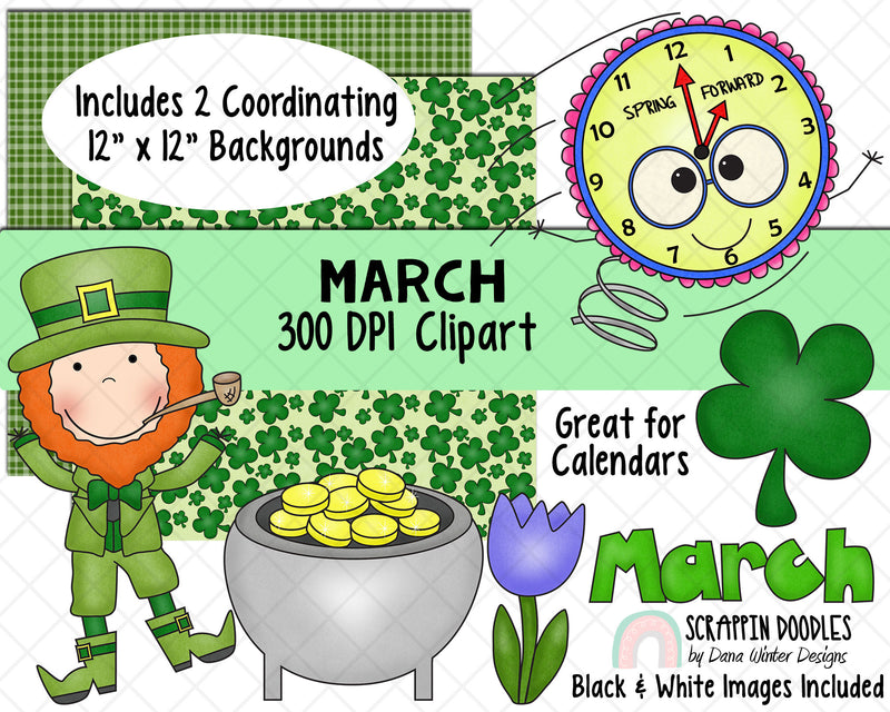 Calendar ClipArt - March Bulletin Board - March ClipArt - Holiday Clip – Scrappin Doodles Calendar ClipArt - March Bulletin Board - March ClipArt - Holiday Clip – Scrappin Doodles