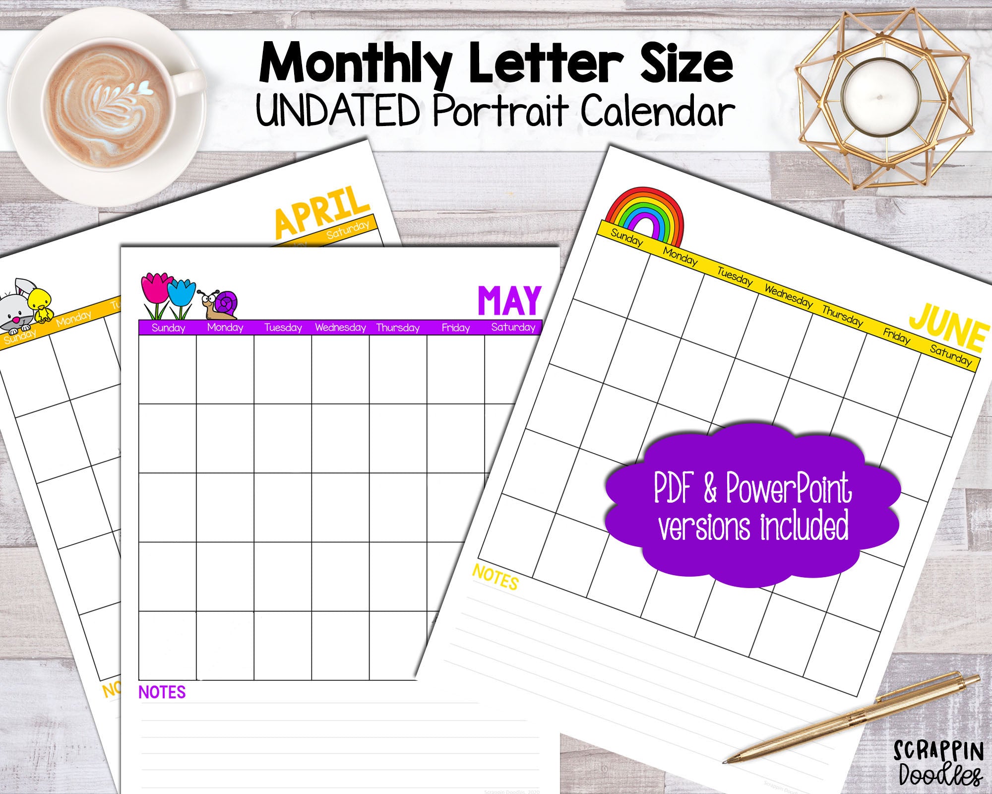 UNDATED Monthly Printable Calendar - Portrait Letter Sized – Scrappin Doodles undated-monthly-printable-calendar-portrait-letter-sized-scrappin-doodles