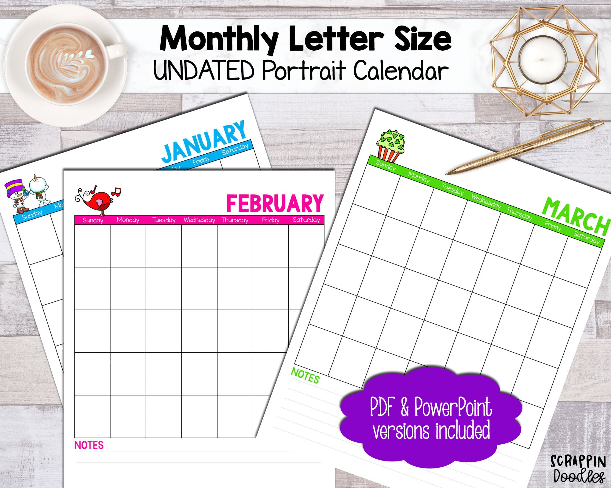 UNDATED Monthly Printable Calendar - Portrait Letter Sized – Scrappin Doodles undated-monthly-printable-calendar-portrait-letter-sized-scrappin-doodles