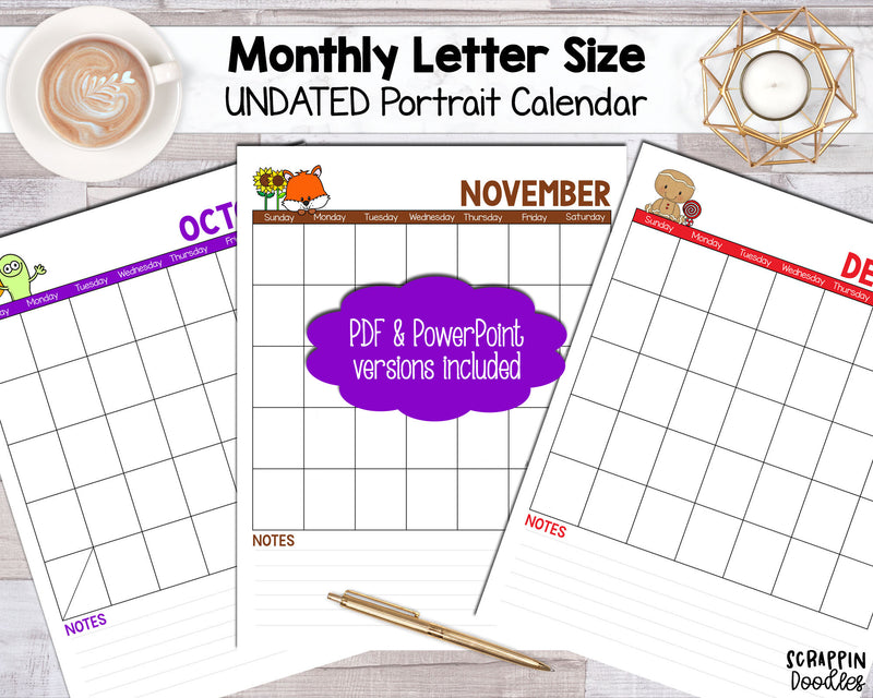 UNDATED Monthly Printable Calendar - Portrait Letter Sized – Scrappin Doodles undated-monthly-printable-calendar-portrait-letter-sized-scrappin-doodles