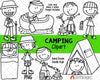 Camping Clipart - Doodle Boys Camping - Backpacking ClipArt - Hiking ClipArt