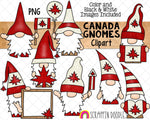 Canada Gnome ClipArt - Canada Day Gnomes - Canadian - July 1st - Patriotic Garden Gnomes - Commercial Use PNG - Sublimation Graphics
