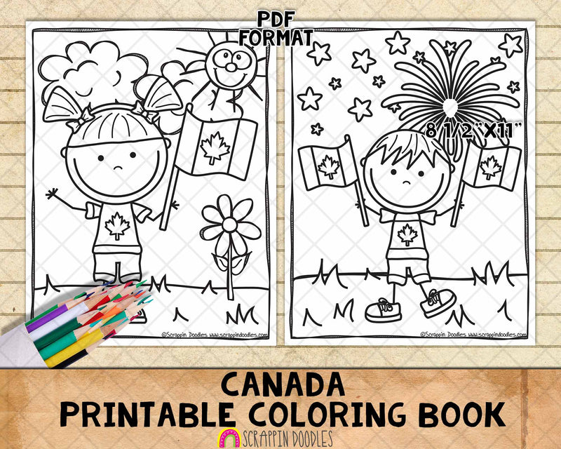 Canada Coloring Book - Canada Day Coloring Pages - Printable PDF Coloring Book