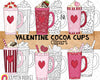Valentine Cocoa Cups ClipArt - Hot Chocolate - Valentine's Day Coffee Mugs - Sublimation - Commercial Use - PNG