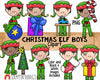 Christmas Elf Clip Art - Boy Elf Graphics - Elves - Hand Drawn PNG