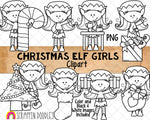 Christmas Clip Art Bundle - Gingerbread, Reindeer and Elves Graphics.