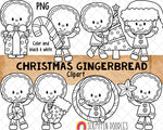 Christmas Clip Art Bundle - Gingerbread, Reindeer and Elves Graphics.