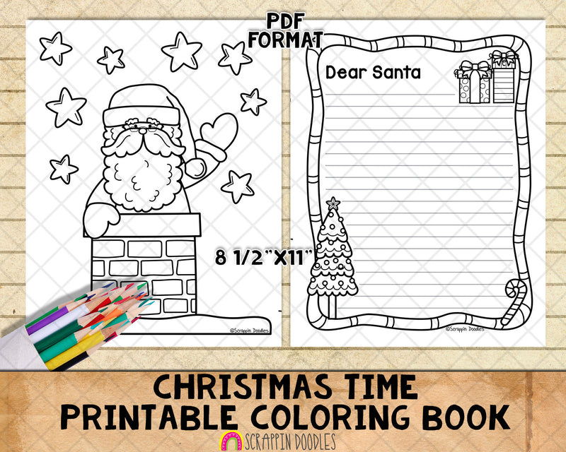 Christmas Time Coloring Book - Kids Coloring Pages - Printable PDF