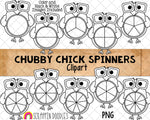 Chubby Chick Spinners Clip Art - Math Spinner - Commercial Use PNG