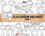Classroom Helpers ClipArt - Kids Doing Classroom Chores ClipArt - Commercial Use PNG - Sublimation Graphics