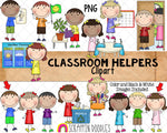 Classroom Helpers ClipArt - Kids Doing Classroom Chores ClipArt - Commercial Use PNG - Sublimation Graphics