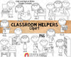 Classroom Helpers ClipArt - Kids Doing Classroom Chores ClipArt - Commercial Use PNG - Sublimation Graphics