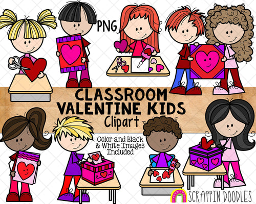 Valentine's Day Clip Art - Making Classroom Valentine's - Valentine Card Crafting - Commercial Use PNG - Sublimation Graphics