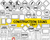 Construction Signs ClipArt - Road Work Sign - Traffic Cone - Construction Pylon - Detour Sign - Flagman - Commercial Use PNG Clip Art -------------------------------------------- Included:  - 1 ZIP file - 86 ClipArt images - (45 Color and 41 Black & White) - PNG Format - Commercial Use Allowed