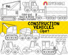 Construction Vehicles ClipArt - Cement Truck - Tractor - Dozer Graphics - Crane - Wrecking Ball - Commercial Use PNG Clip Art