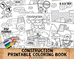 Construction Coloring Book - Kids Coloring Pages - Printable PDF