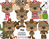 Cutie Bear ClipArt Bundle - Brown Bear Graphics - Commercial Use PNG