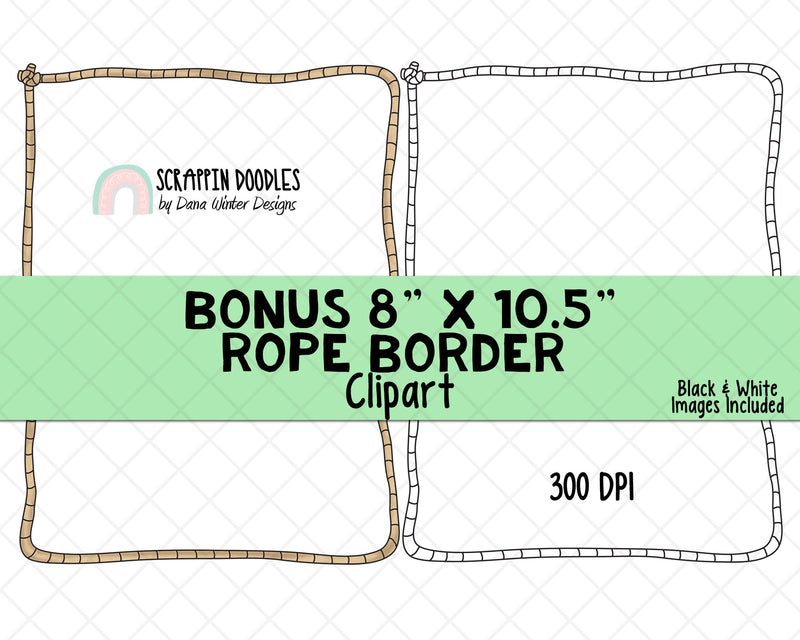 Rope Border Clipart -Cowboy ClipArt - Western ClipArt - Wild West Clipart - Desert ClipArt - Southwest ClipArt - Cactus ClipArt - Cactus - Spurs - Cowboy Boots 