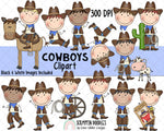 Cowboy ClipArt - Cowboys - Western ClipArt - Wild West Clipart - Southwest ClipArt - Cowboy Riding Horse ClipArt - Wanted Poster 