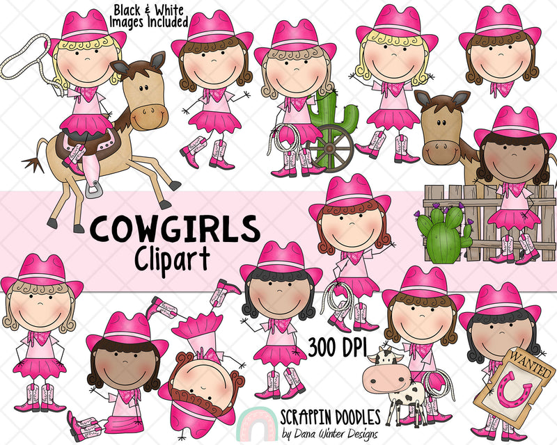 Cowgirl ClipArt - Cowgirls - Western ClipArt - Wild West Clipart - Southwest ClipArt - CowGirl Riding Horse ClipArt - Wanted Poster