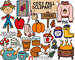 Cozy Fall Clip Art - Autumn - Sweater Weather - Fall Planner - Commercial Use PNG