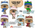 Cutie Bear ClipArt Bundle - Brown Bear Graphics - Commercial Use PNG