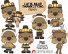 Cutie Bear ClipArt Bundle - Brown Bear Graphics - Commercial Use PNG
