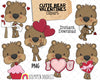 Cutie Bear ClipArt Bundle - Brown Bear Graphics - Commercial Use PNG