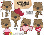 Cutie Bear ClipArt Bundle - Brown Bear Graphics - Commercial Use PNG