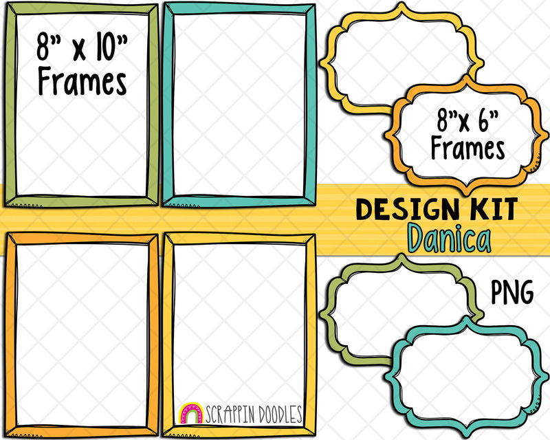 Danica Design Kit - Cover Page Templates - Digital Planner Backgrounds - Planners Frames and Borders - Customizable Binder Covers
